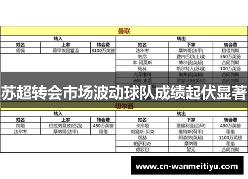 苏超转会市场波动球队成绩起伏显著